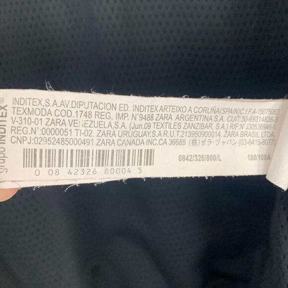 Zara Men’s Zip Front Two Tone Bomber Jacket - Black Size Large, 100% Polyester - Picture 4 of 7